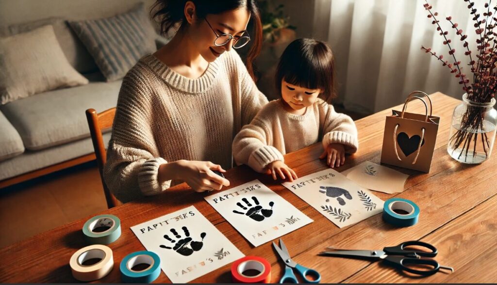 テンプレートを活用した制作手順 父の日 足形 アート ネクタイ テンプレート