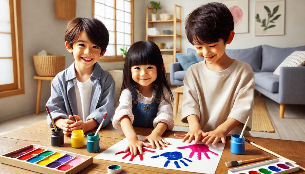 兄弟で作れるおしゃれな手形アート 父の日 手形 アート 兄弟 手作り テンプレート