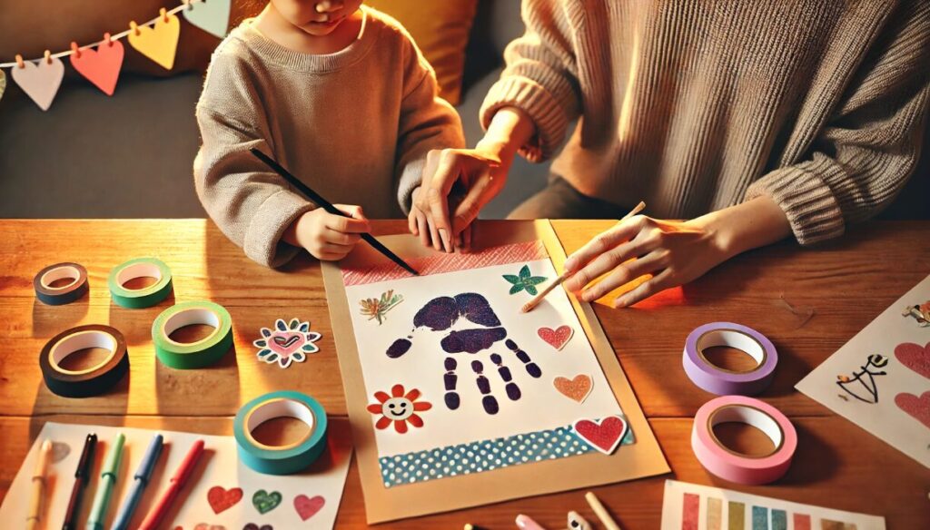 かわいく仕上げる装飾アイデア 父の日 足形 アート ネクタイ テンプレート