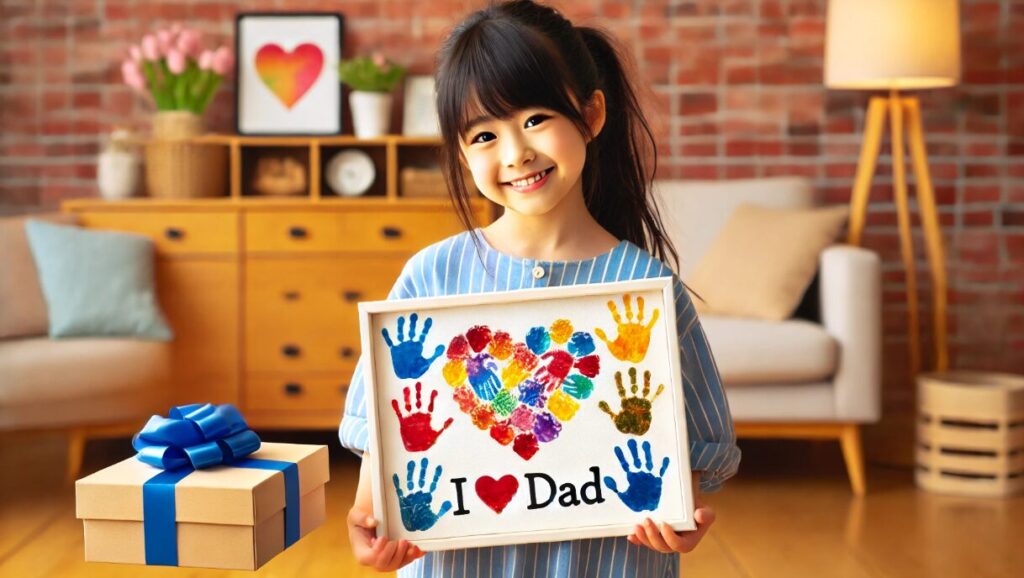 父の日プレゼントに最適な手形アイデア 父の日 手形 アート 兄弟 手作り テンプレート