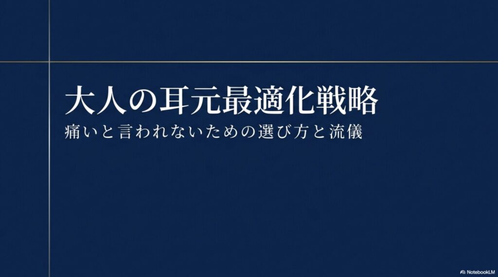 大人の耳元最適化戦略と痛いと言われないための選び方