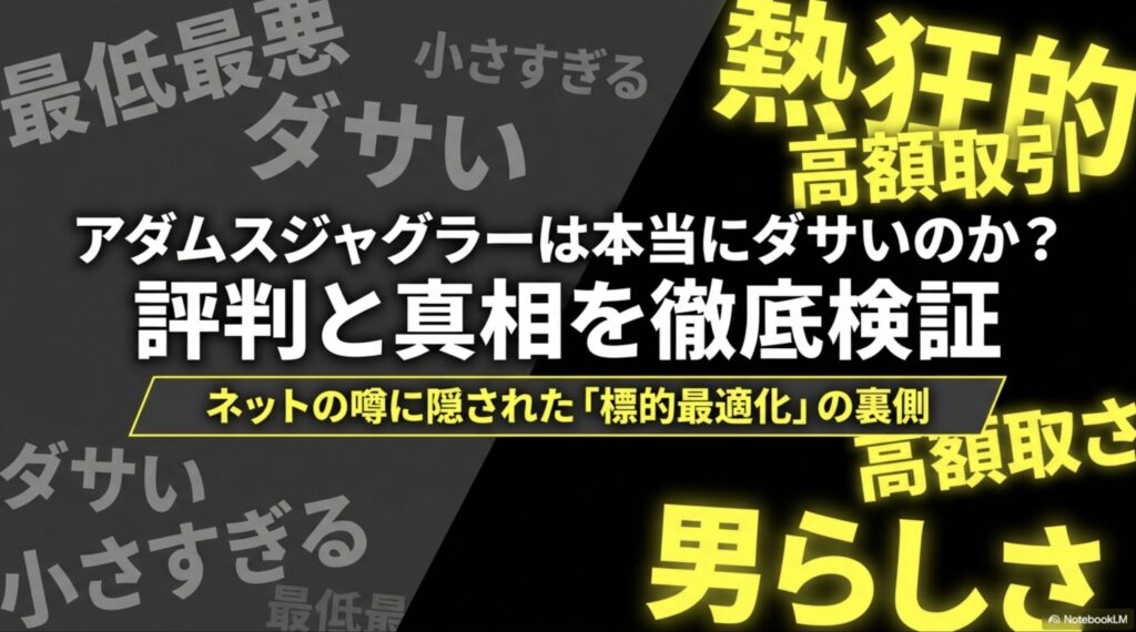 アダムスジャグラーは本当にダサいのか？評判と真相を徹底検証というタイトルのスライド画像