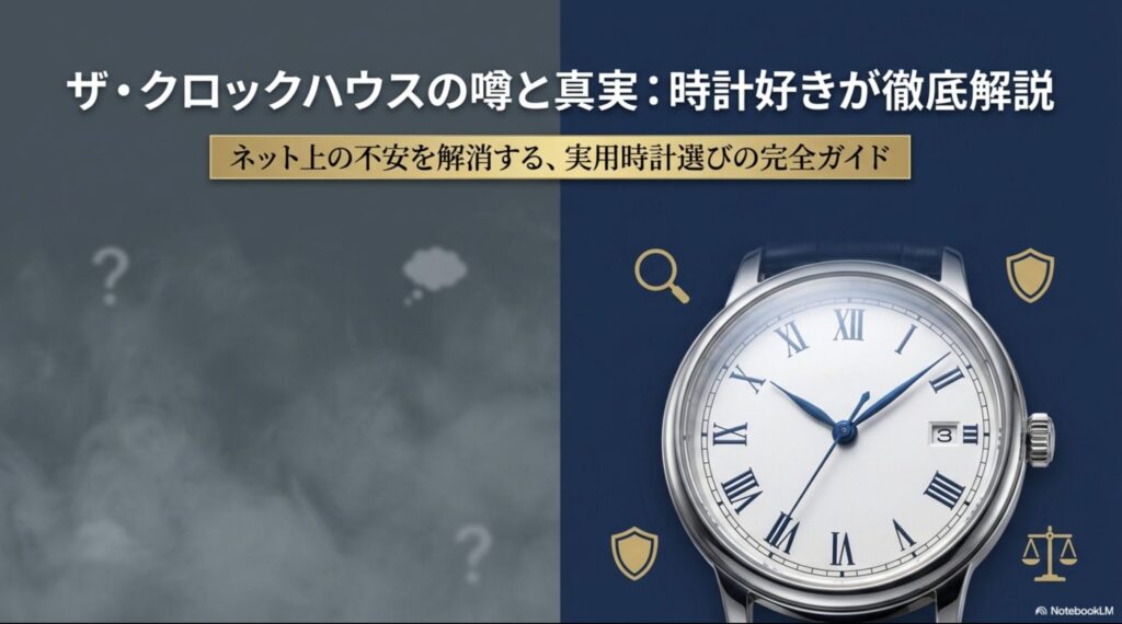 ザ・クロックハウスの噂と真実、実用時計選びの完全ガイドのタイトルスライド